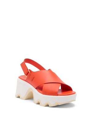 Sorel Kinetic Aura Slingback Platform Sandal - Red
