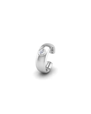 Seed2Stone Wide Cyclops Mid Ear Cuff - White