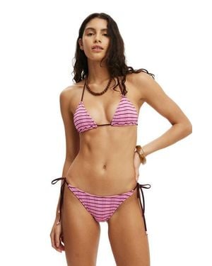 Cotton On Sunspun Micro Knit Tie Side Thong Bikini Bottom - Multicolor