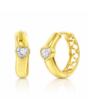 Donatello Gian Sterling Crystal Heart Earrings - Yellow