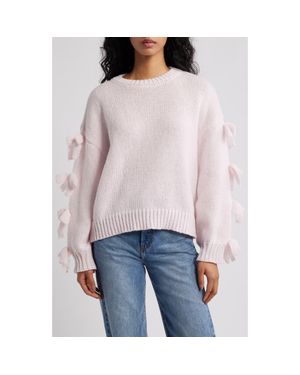 Petal & Pup Lover Tie Sleeve Sweater - Gray