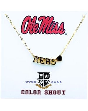 Color Shout Ole Miss Heart Necklace - White
