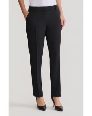 Kasper Extended Tab Straight Leg Pants - Black