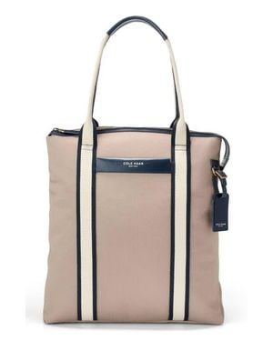 Cole Haan Judson North/South Brushed Twill Tote - Natural