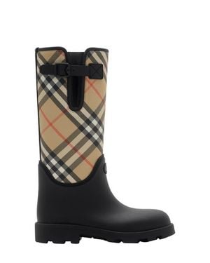 Burberry Marsh Stamp Tall Rain Boot - Black