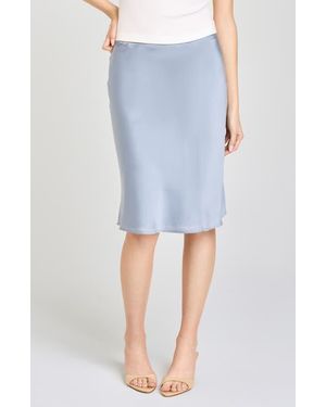 Wayf Felicity Satin Slip Skirt - Blue