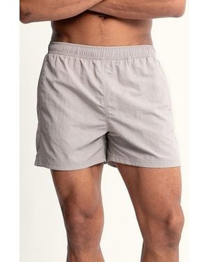 AUTO-REPLY™ Sebastian Solid 4-Inch Nylon Swim Trunks - Gray