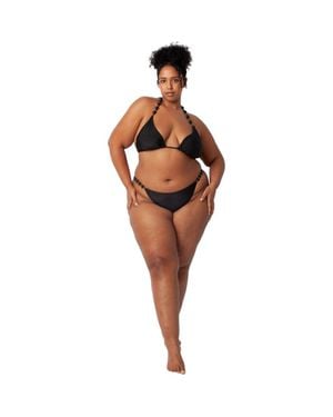 villa fresca Sole Beaded Bikini Swim Bottoms - Brown