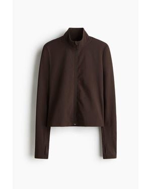 H&M Zip-Through Sports Jacket With Softmove - Brown