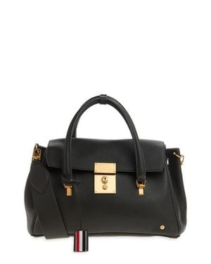 Thom Browne Bolton Pebble Grain Leather Satchel - Black