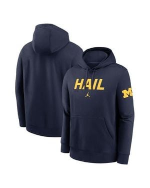 Nike Michigan Wolverines Nickname Club Fleece Pullover Hoodie - Blue