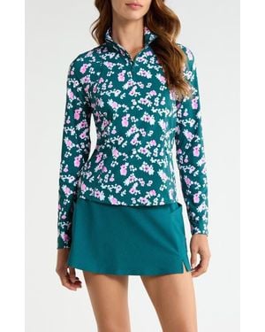 G/FORE Blossom Silky Tech Nylon Quarter Zip Pullover - Blue