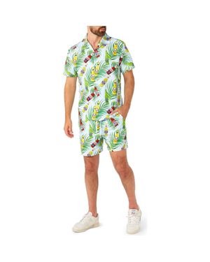 Opposuits Tropical Beers Button-Up Shirt & Drawstring Shorts Set - Green