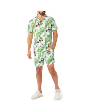 Opposuits Tropical Beers Button-Up Shirt & Drawstring Shorts Set - Green