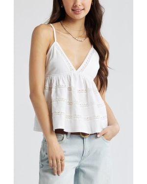 BP. Inset Lace Babydoll Cami - White