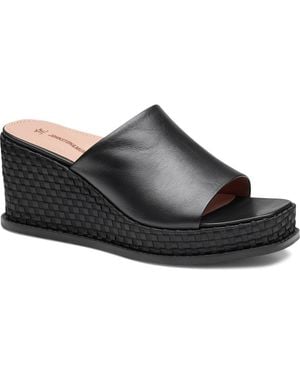 Johnston & Murphy Mallory Platform Wedge Slide Sandal - Black