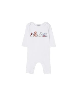 Burberry Thomas Bear & Friends Stretch Cotton Jumpsuit - White