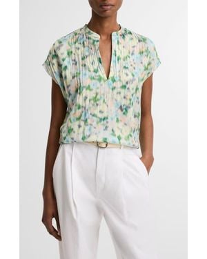 Vince Painted Garden Cap Sleeve Top - Multicolor