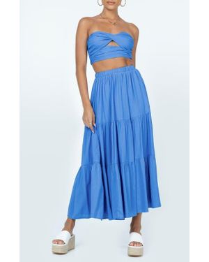Princess Polly Allie Strapless Crop Top & Maxi Skirt Set - Blue