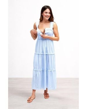 Nom Maternity Emma Maternity & Nursing Maxi Dress - Blue