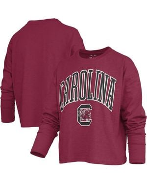Pressbox South Carolina Gamecocks Motley Boxy Waist-Length Long Sleeve T-Shirt - Red
