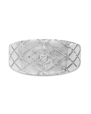 Haus of Brilliance Sterling Diamond Accent Geometric Band Ring - Gray