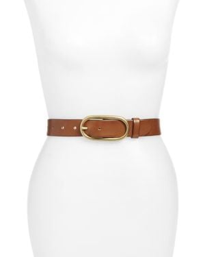 Treasure & Bond Oval Buckle Leather Belt - White
