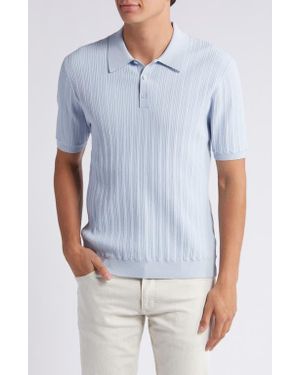 Wax London Naples Cotton Blend Knit Polo - Blue
