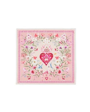 Fable England Penelope Story Square Scarf - Pink