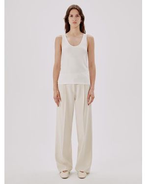 Another Tomorrow Organic Cotton Slim Tank Top - White