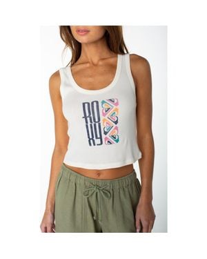 Roxy Oceanview Crop Rib Tank - White