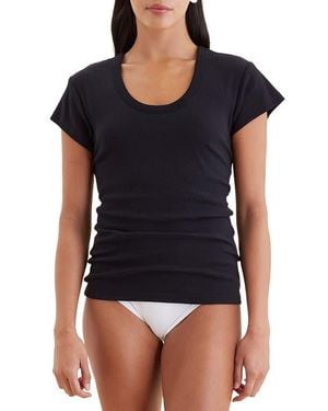 Papinelle Milla Built-In Bra Rib Lounge T-Shirt - Black