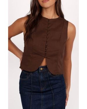 Petal & Pup Daniella Cotton & Linen Vest - Brown