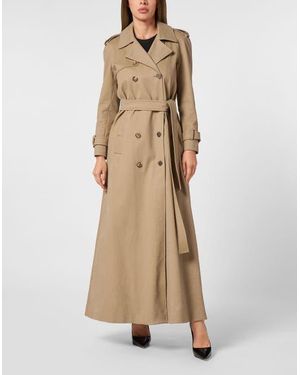 Philipp Plein Trench Coat Monogram - Natural