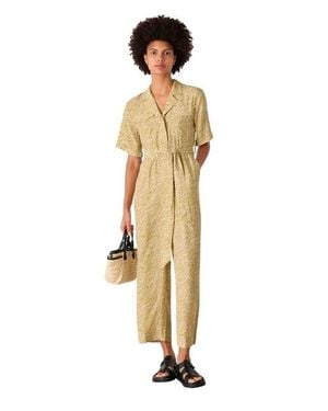 Whistles Kelly Tiger Flame Cropped Jumpsuit - Metallic