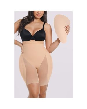 Shapellx Hip Enhancer Padded High Waist Body Shaper Shorts - Natural