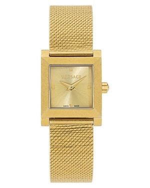 Versace Reveal Square Goldtone Mesh Strap Watch, 22Mm - Yellow