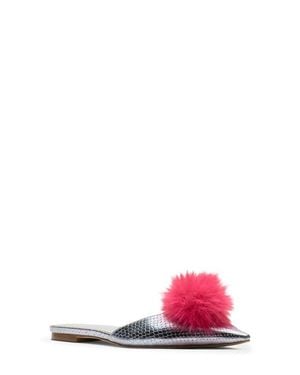 Frances Valentine Pauline Pom Pointed Toe Mule - Pink