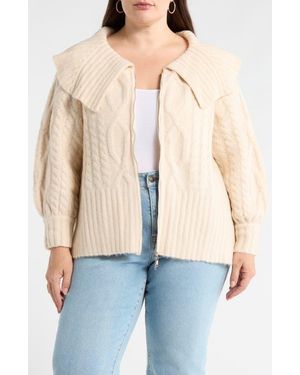 Sugarlips Mitchell Crop Zip Cardigan - Natural