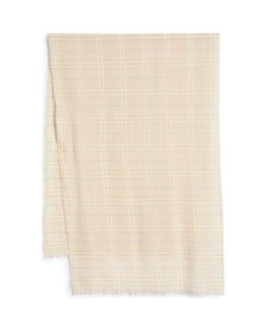 Burberry Sequin Check Wool & Silk Blend Scarf - Natural