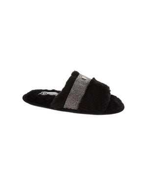 Badgley Mischka Badgley Ladies Plush Slide Slippers - Black