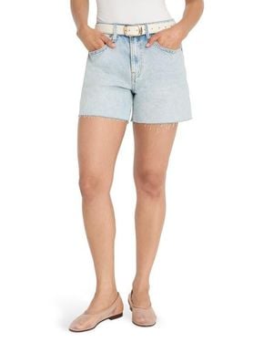 GOOD AMERICAN Good Everyday Mid Thigh Denim Cutoff Shorts - Blue