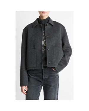 Vince Wool Blend Short Jacket - Black