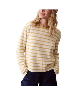 Marine Layer Juno Long Sleeve Stripe Top - Natural