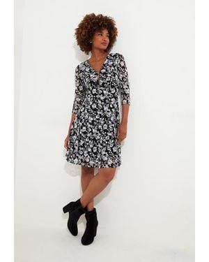 Joe Browns Lace Zip V-Neck Midi Dress - White