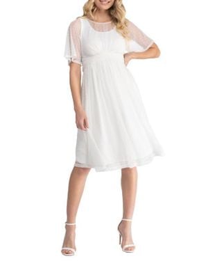 Kiyonna Stars A-Line Wedding Dress - White