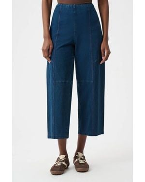 Joseph Ribkoff Knit Denim Culotte Pull-On Pants - Blue