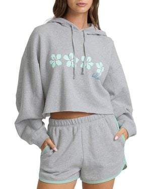 Billabong Palmer Fleece Crop Hoodie - Gray