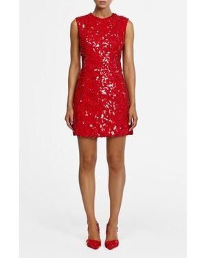 Acler Pryde Sequin Sleeveless Minidress - Red