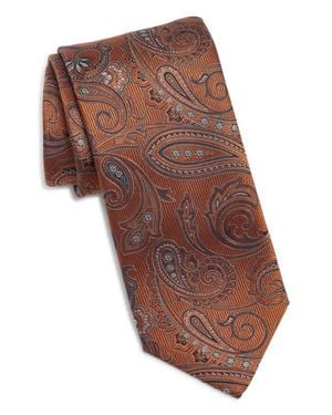 Canali Paisley Silk Tie - Brown